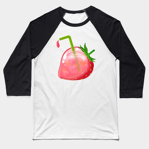 Strawberry Juice Baseball T-Shirt by Kimprut